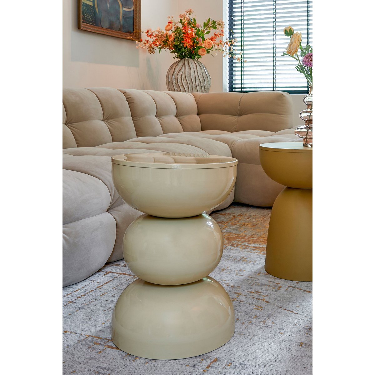 Table d'appoint LUNA beige, MICA DECORATIONS