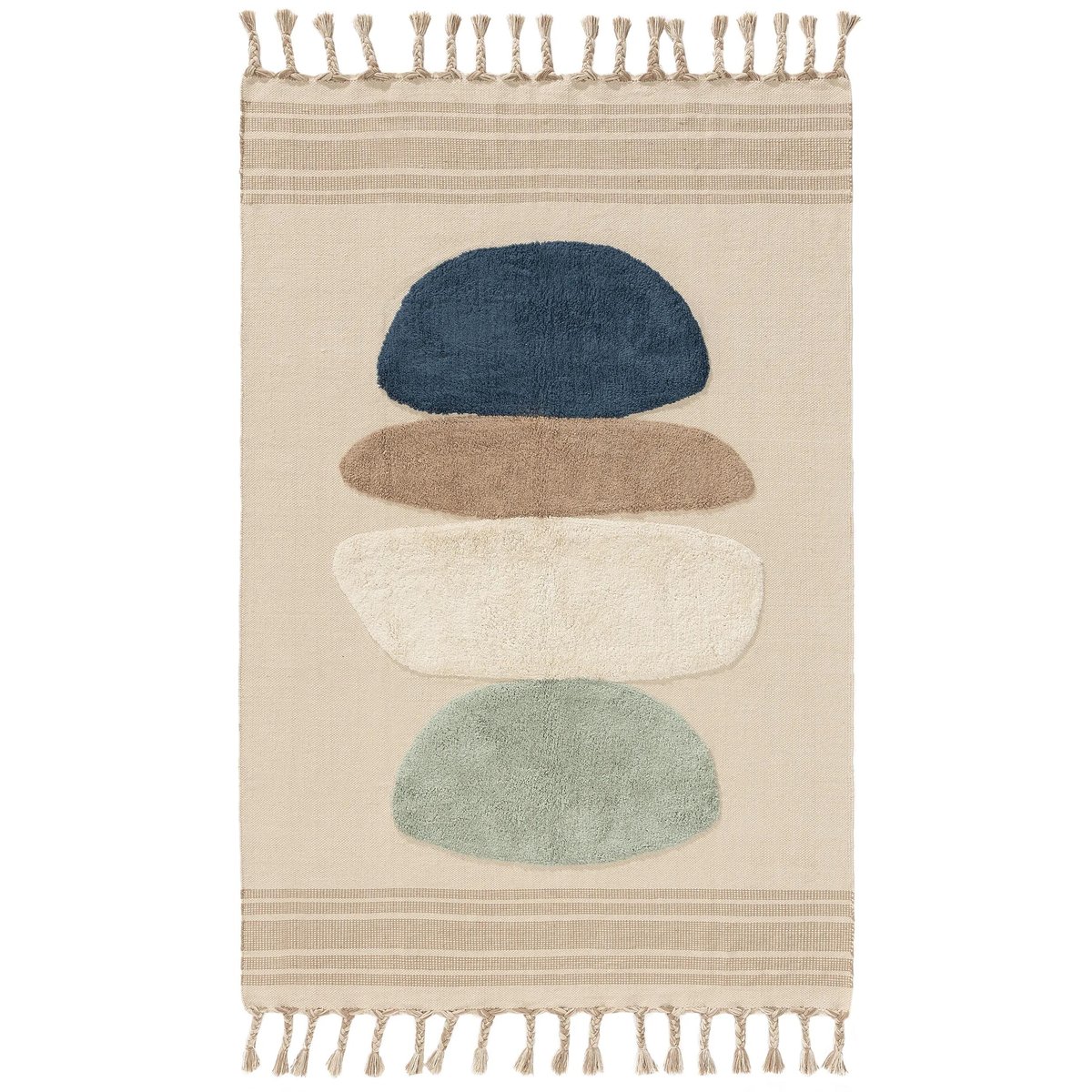 Tapis en coton fait main GIBSON bleu, BENUTA