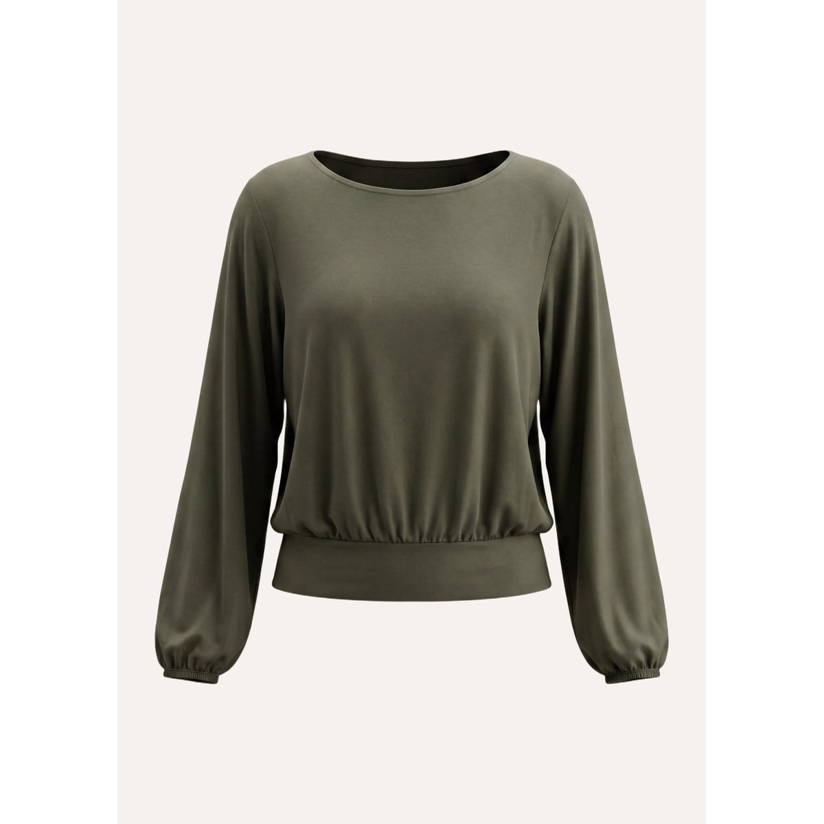 T-shirt oversize manches longues en modal kaki, LA FEE MARABOUTEE
