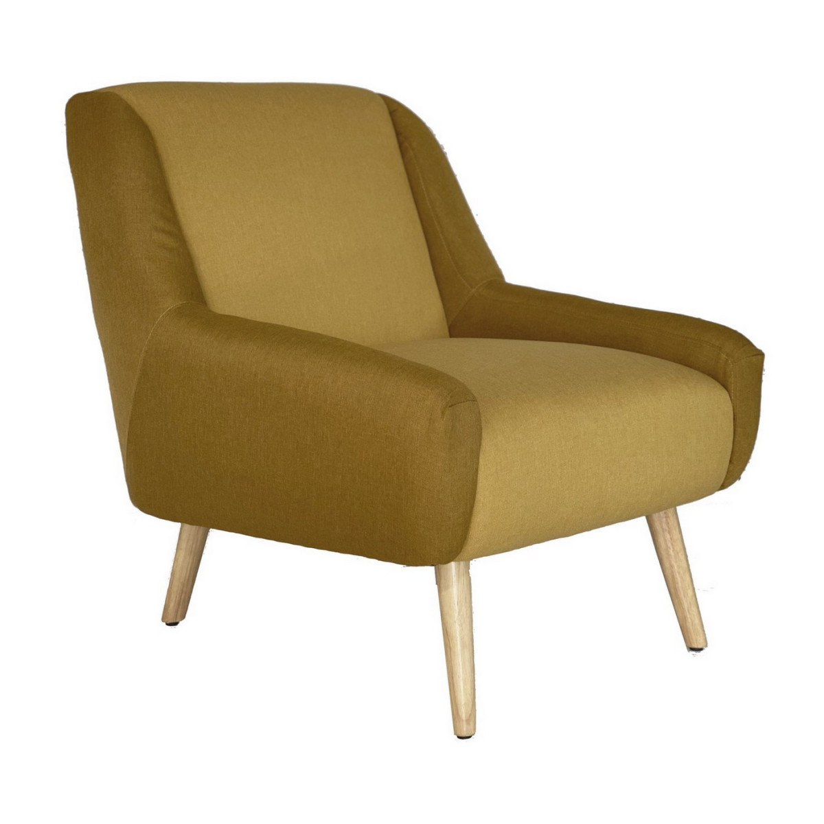 Fauteuil rétro en tissu ethnique - FLORIDE ocre, MATHI DESIGN