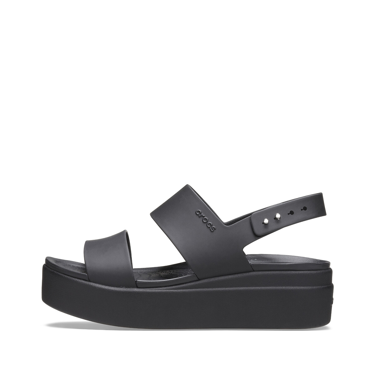 Sandálias compensadas, Brooklyn preto mate, CROCS