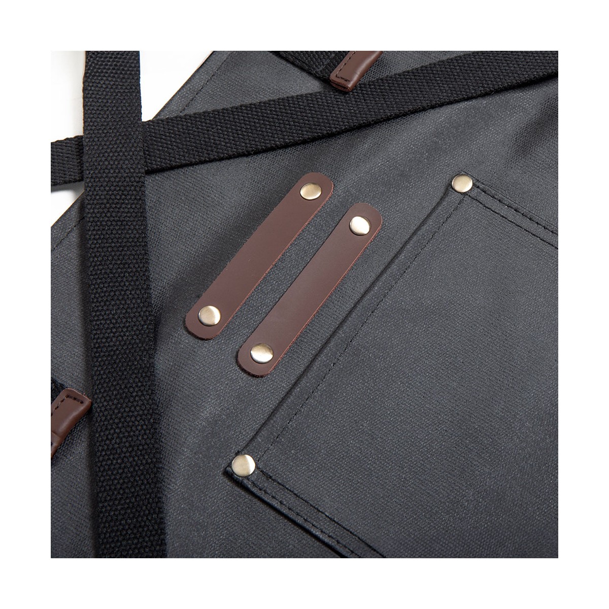 Tablier en toile enduite et cuir v002228, LIVOO