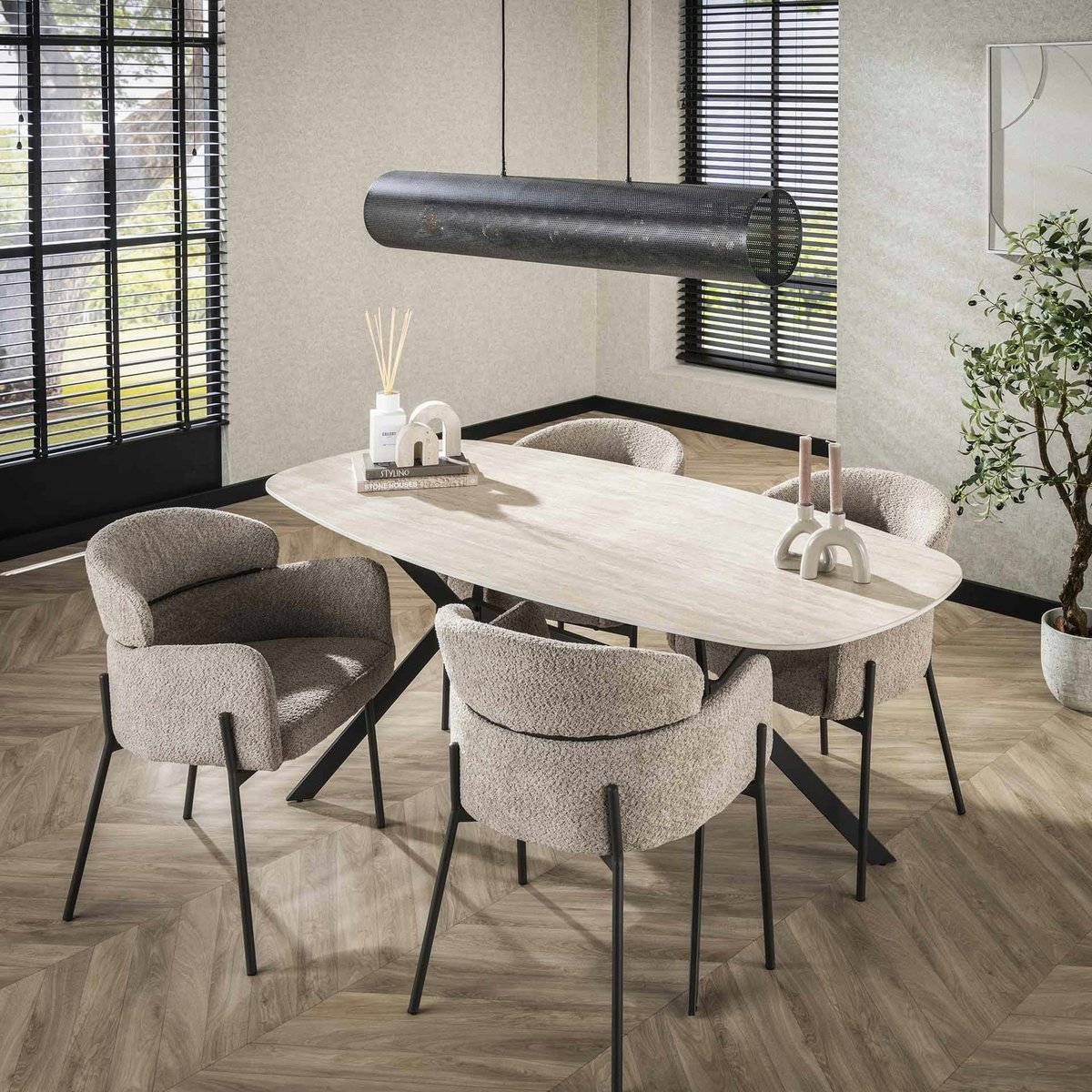 Table en céramique design 180 cm ASCOLI beige, PIER IMPORT