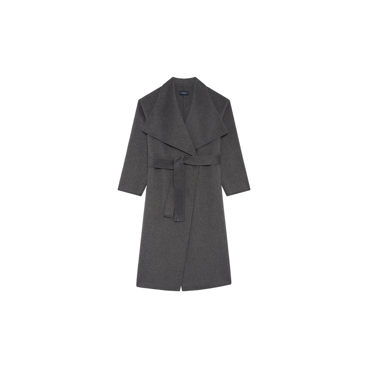 Manteau droit ceinturé GALBA gris, CAROLL