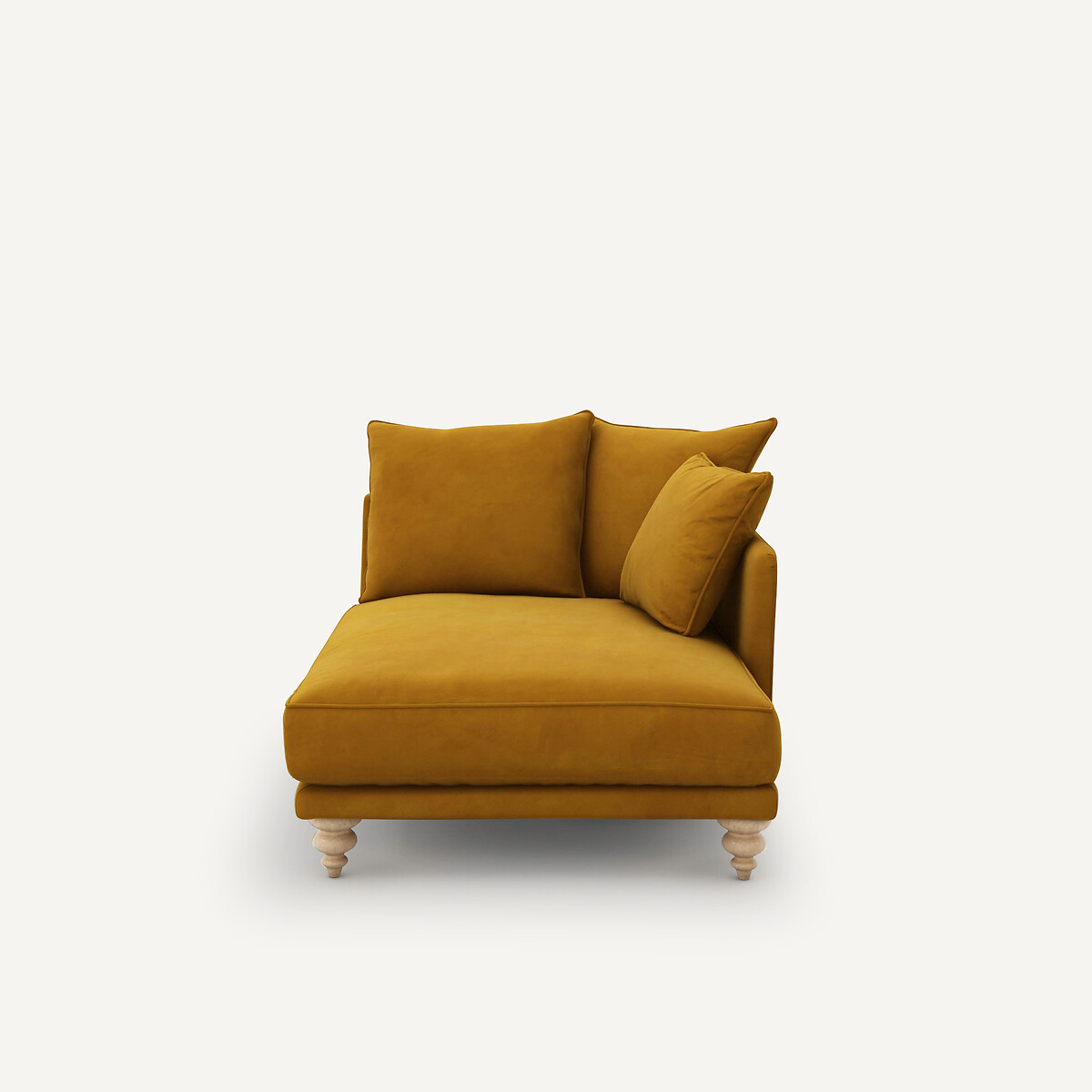 Longchair in fluweel, Lazare mosterd, AM.PM