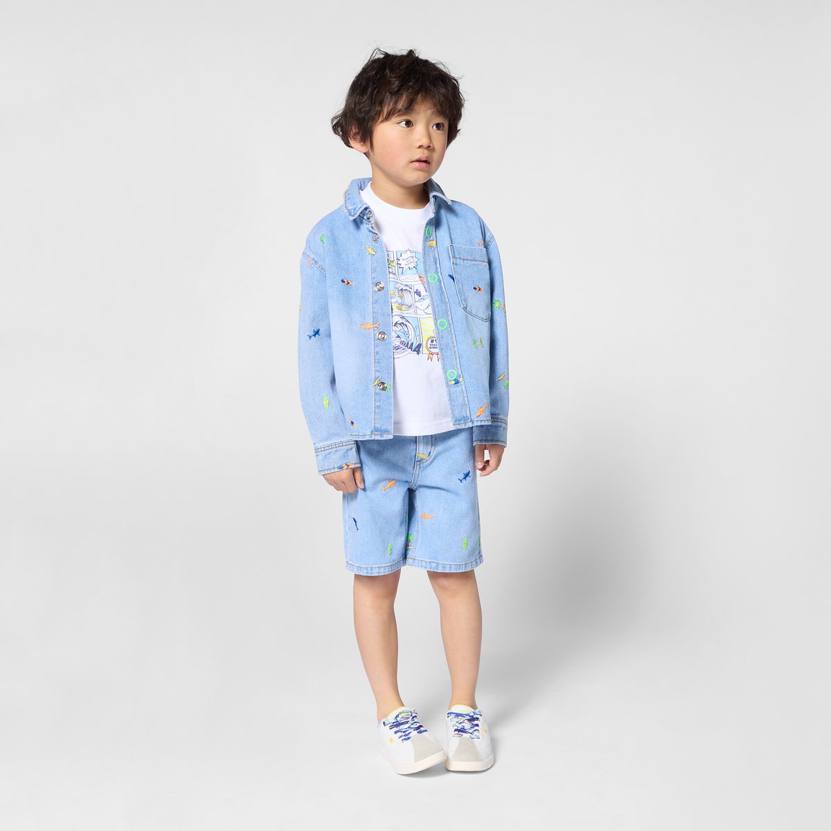 Surchemise en jean double stone+bleach, BILLIEBLUSH