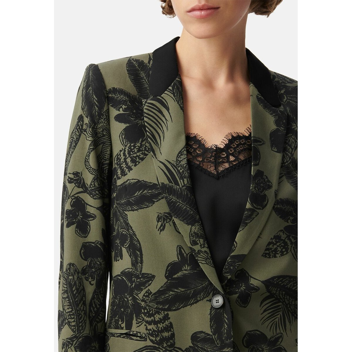 Printed Blazer khaki print, IKKS