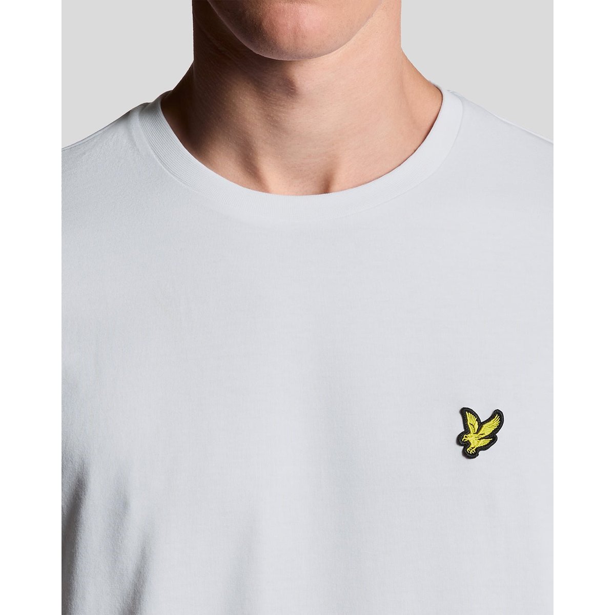 T-shirt en coton col rond blanc, LYLE & SCOTT