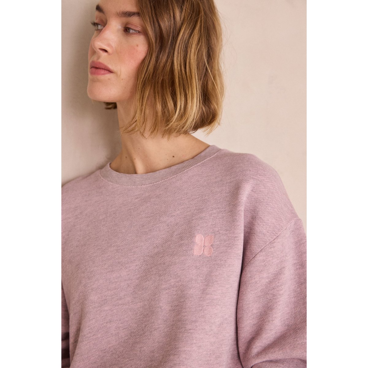 Sweat-shirt en coton LESLY bois de rose, Maison 123