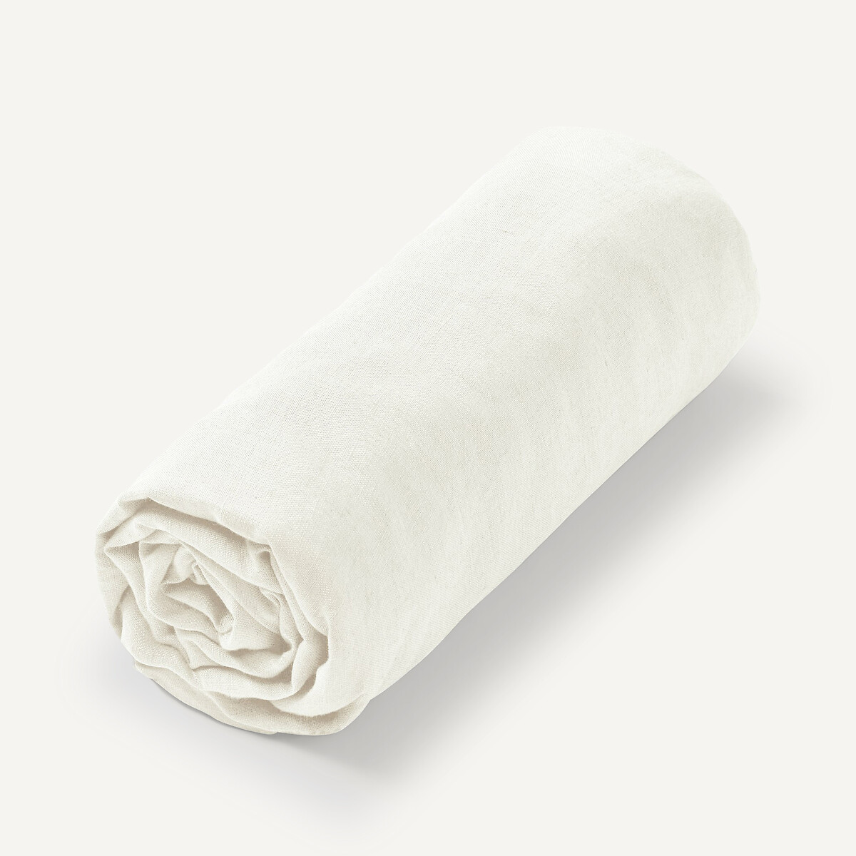 Drap-housse enfant lin lavé, Elina blanc ecume, AM.PM