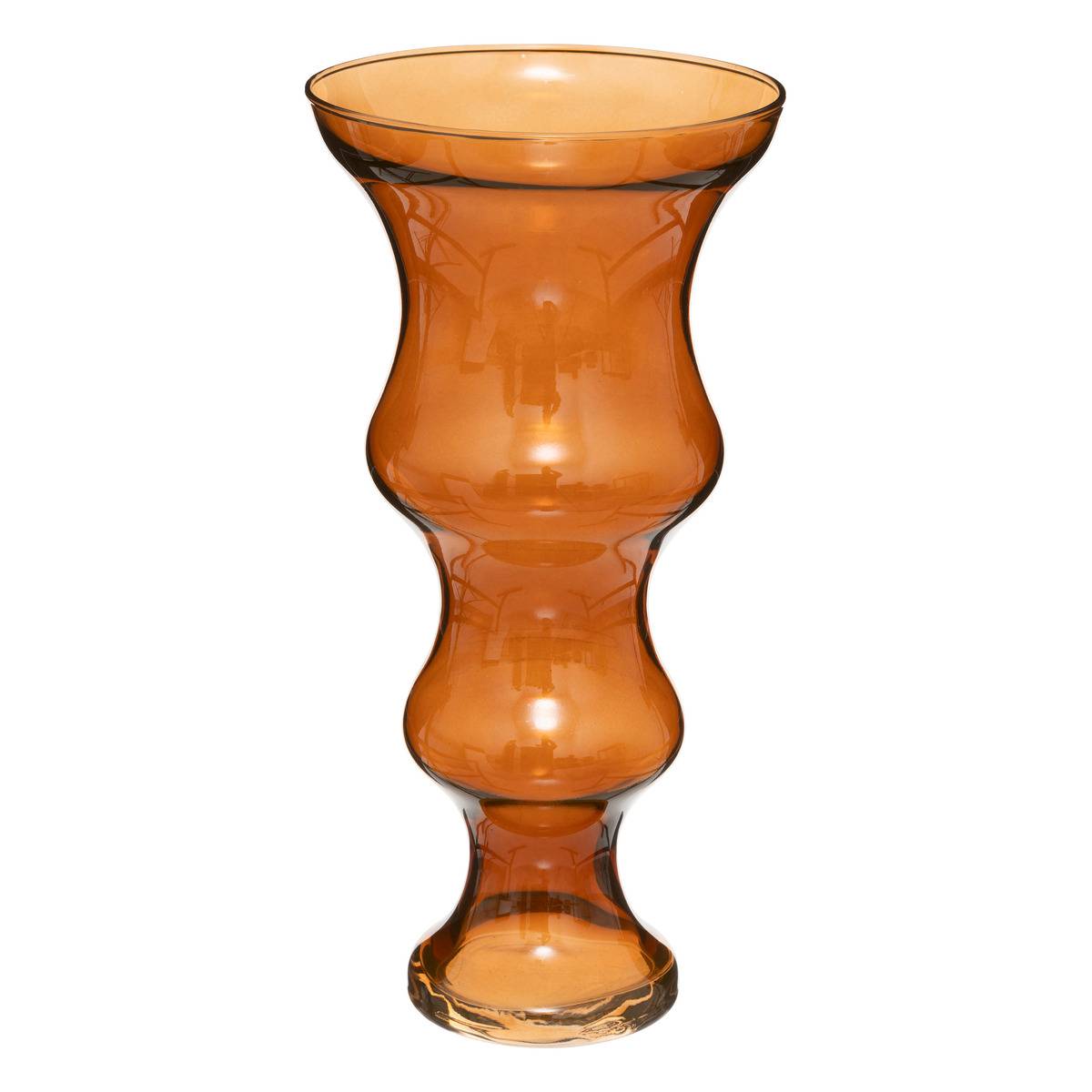 Vase gigogne en verre soufflé DOUBLE MATALI ambre, ATMOSPHERA