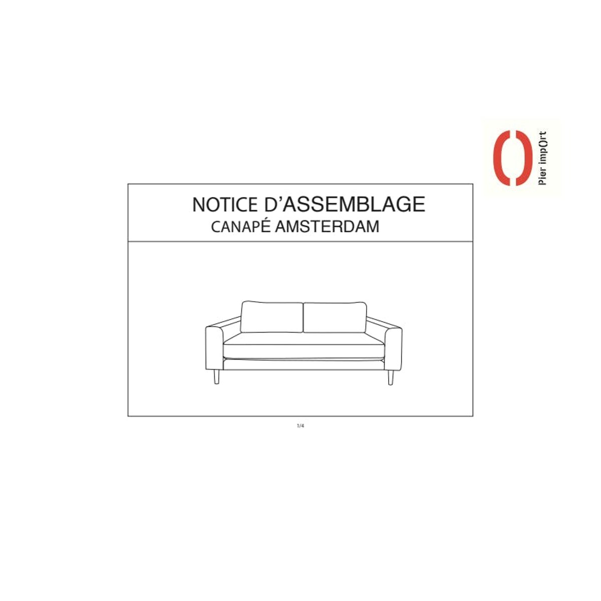 Canapé droit moderne en tissu AMSTERDAM moutarde - 2,5 places, PIER IMPORT