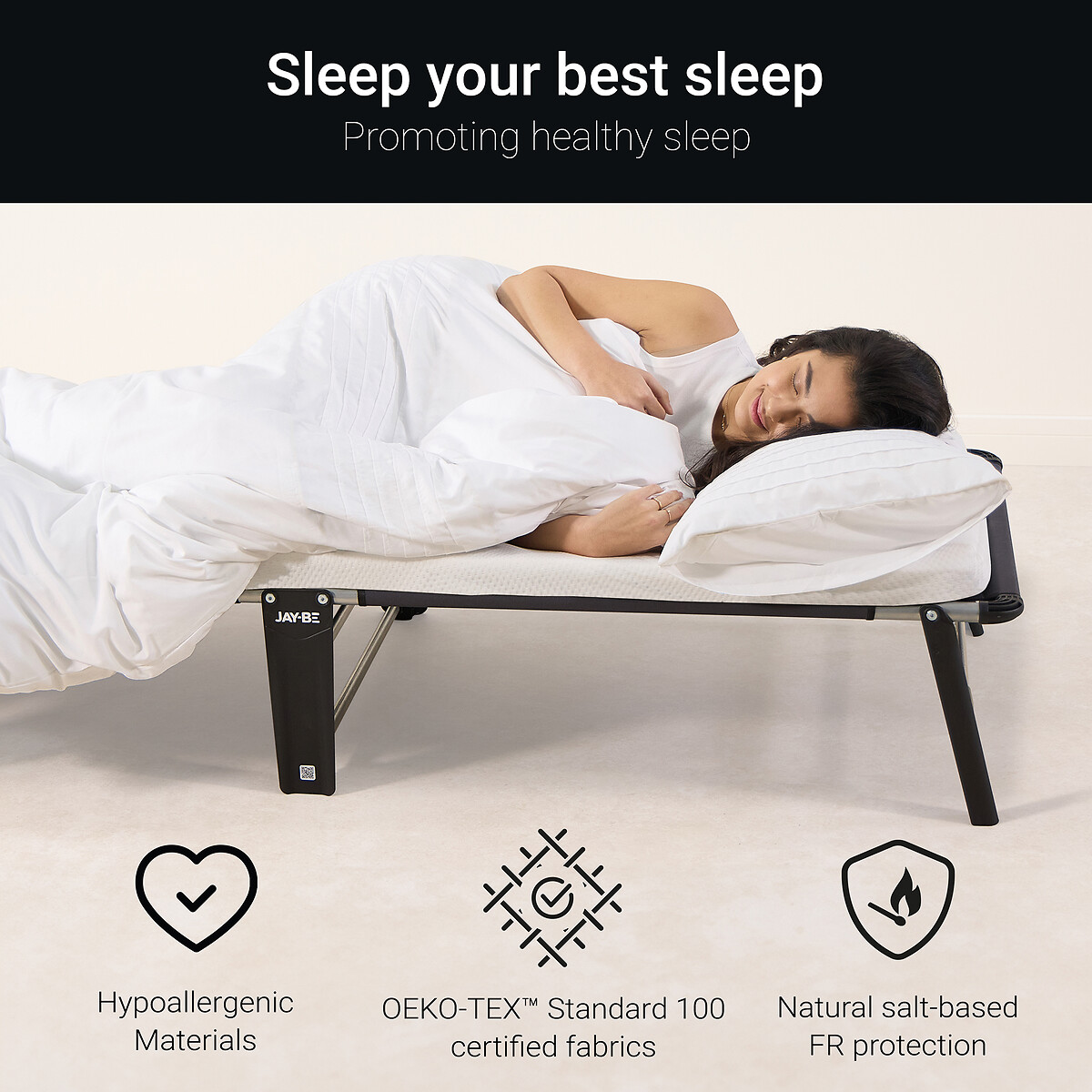 Jay-Be® Compact Folding Bed with e-Fibre Mattress black, JAY-BE