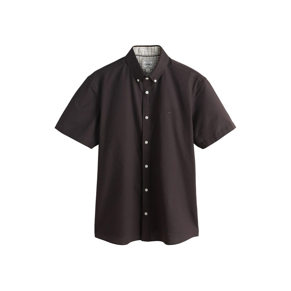 Chemise oxford stretch à manches courtes marron rouille, NEXT