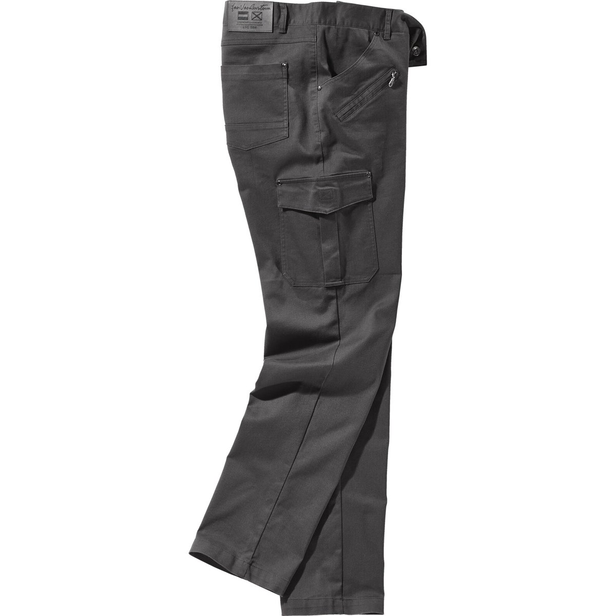 Pantalon taille basse HARSEN gris à dessin, JAN VANDERSTORM