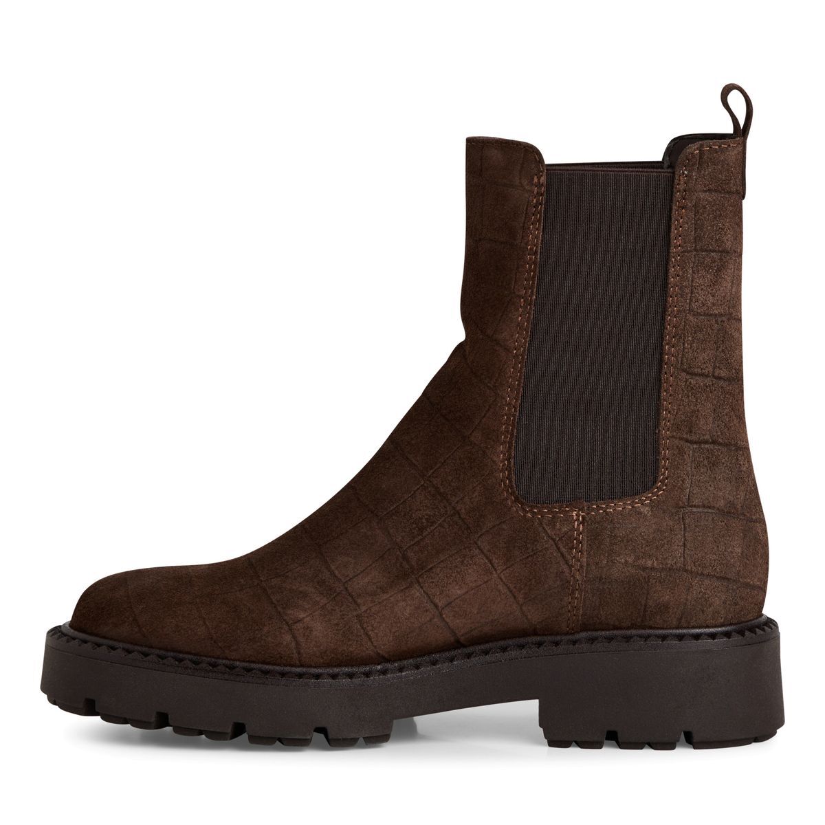 Bottine Chelsea en cuir marron taupe métallique combiné, TAMARIS