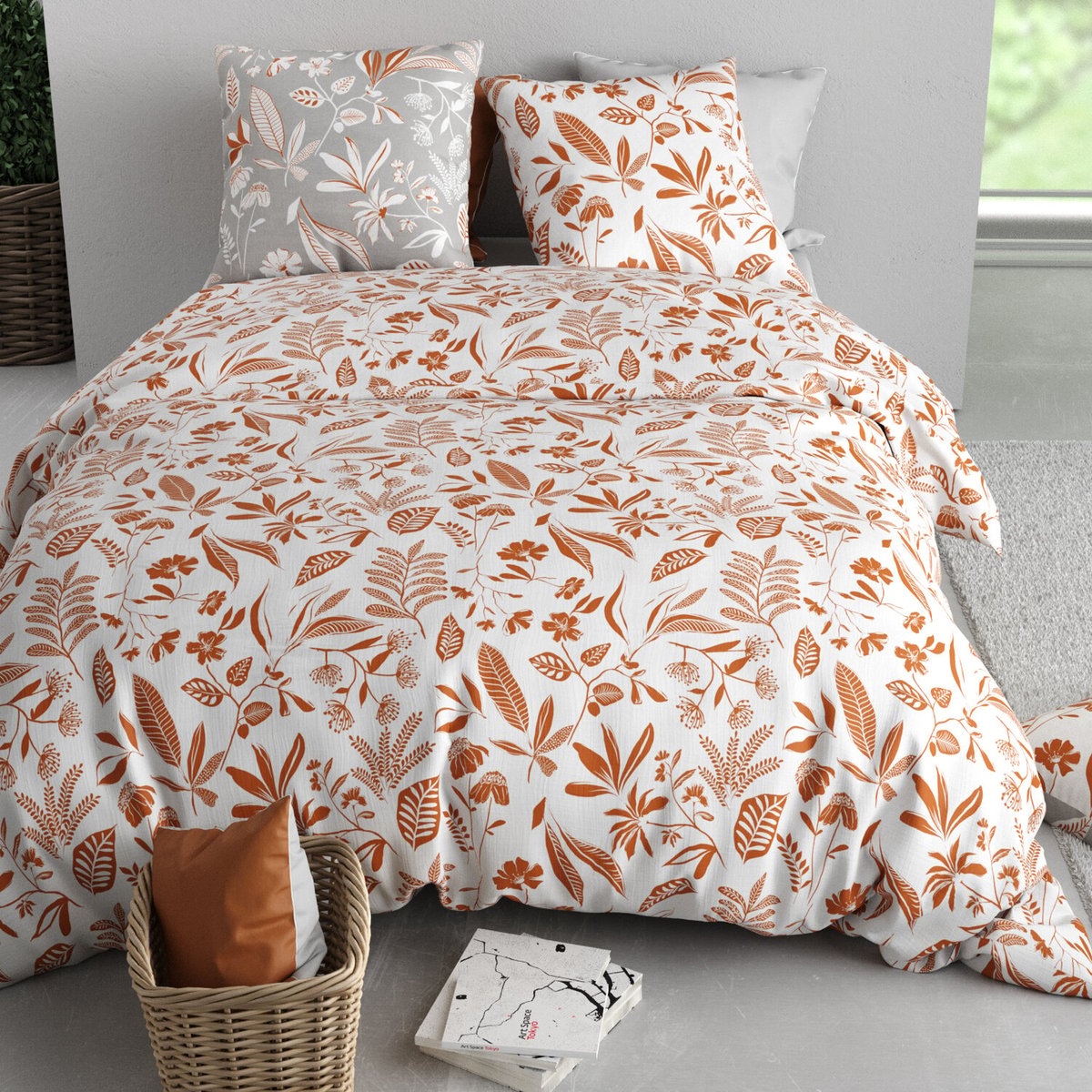 Parure housse de couette en coton imprimée, Kaylie multicolore, ATELIER DU COTON