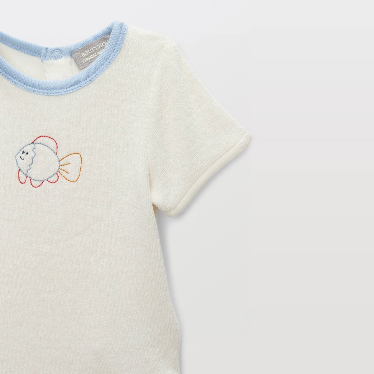 Body manches courtes en éponge en coton BIO GOTS ecru, BOUT'CHOU