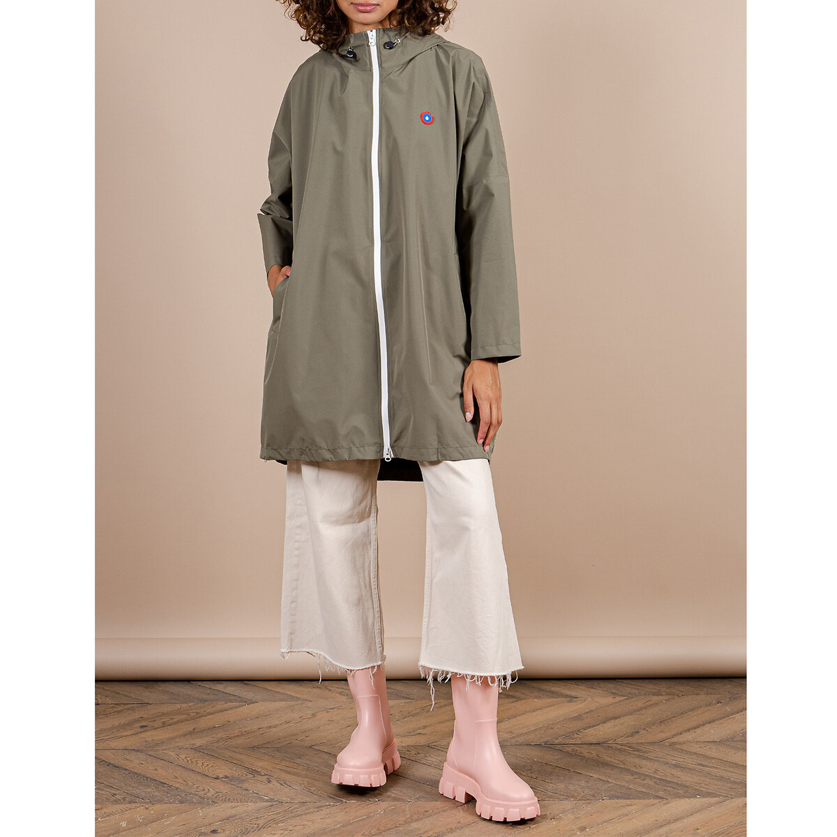 Poncho mixte long zippé LIBERTÉ kaki, FLOTTE