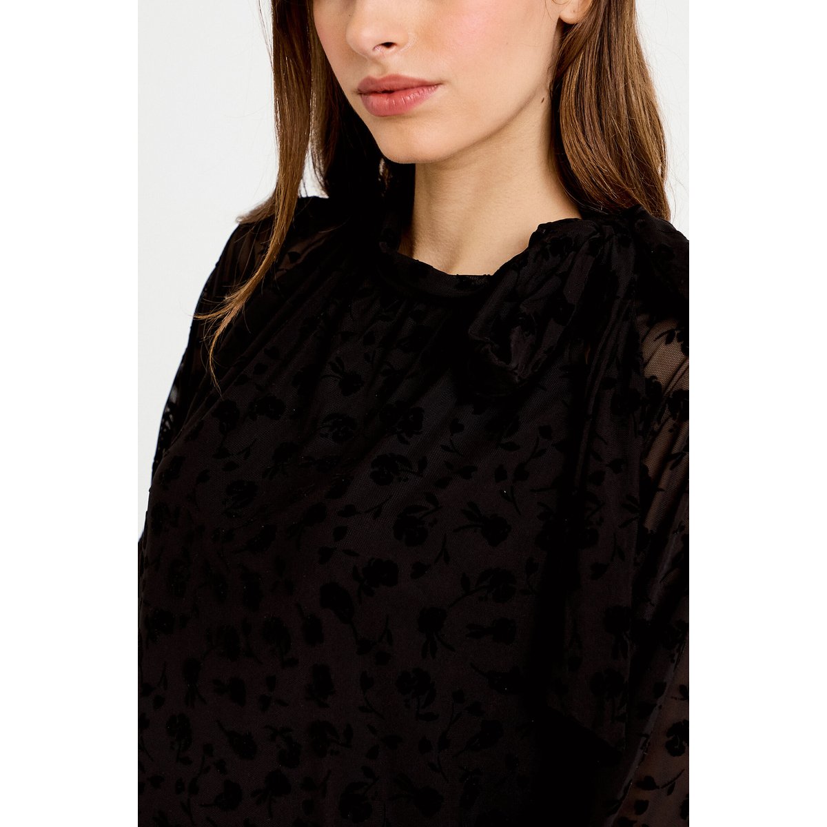 Blouse droite manches longues noir, CACHE CACHE