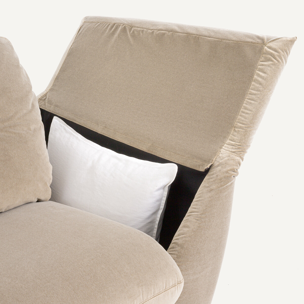 3-Sitzer-Sofa, umwandelbar, Stonewashed-Velours, EDGAR shiitakegrau, AM.PM