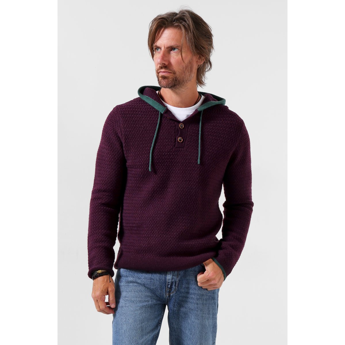 Pull en Maille à Capuche violet, JOE BROWNS