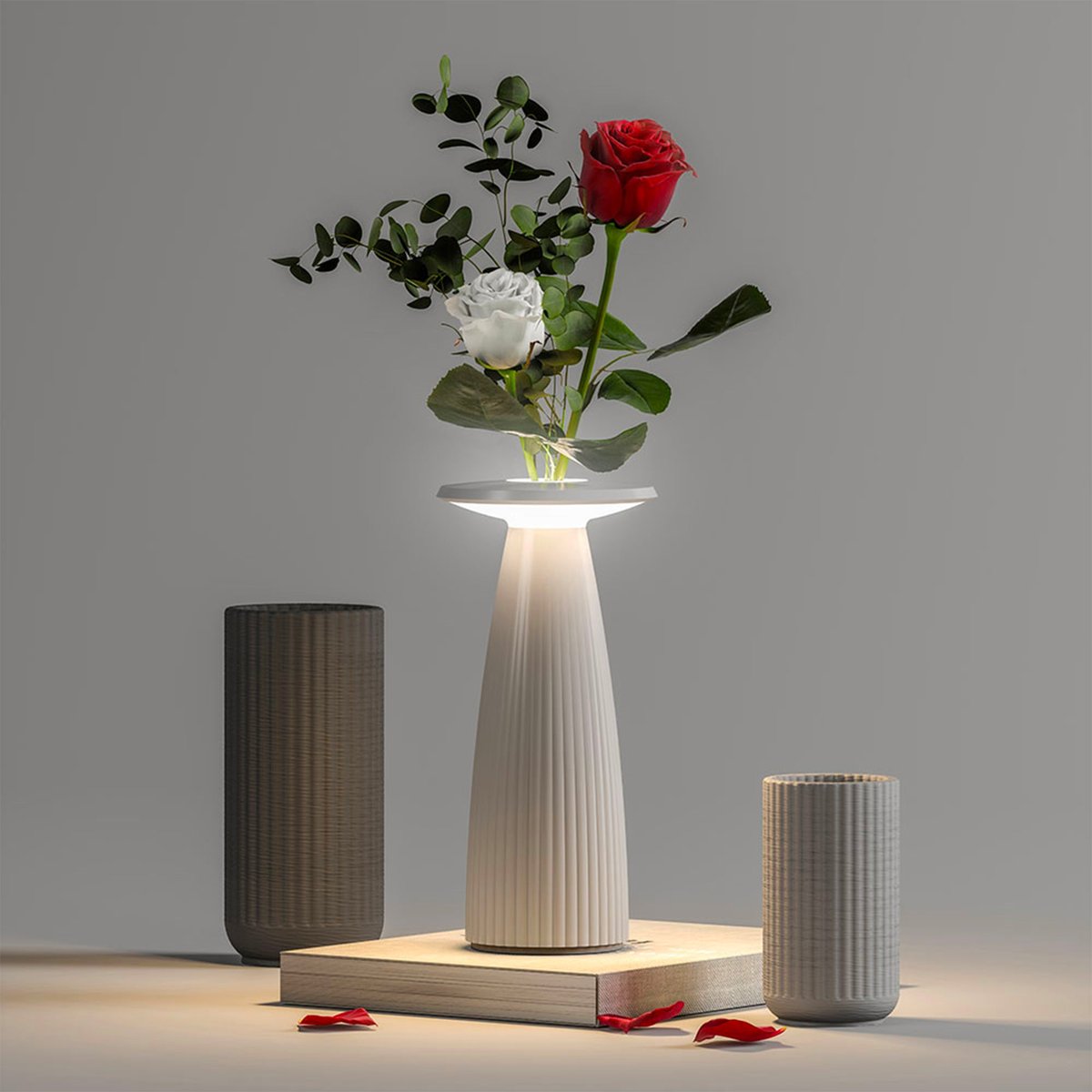 Lampe de table sans fil FLORA MINI blanc, LUMISKY