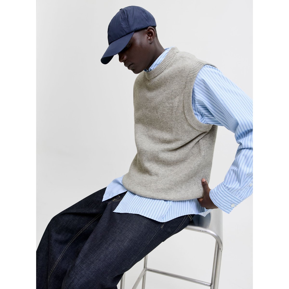 Gilet grise - light grey melange, JACK & JONES