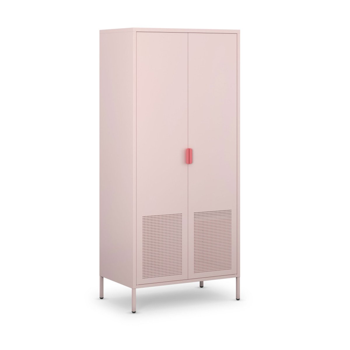Armoire 2 portes en métal H180cm- ADEL rose blush, DRAWER