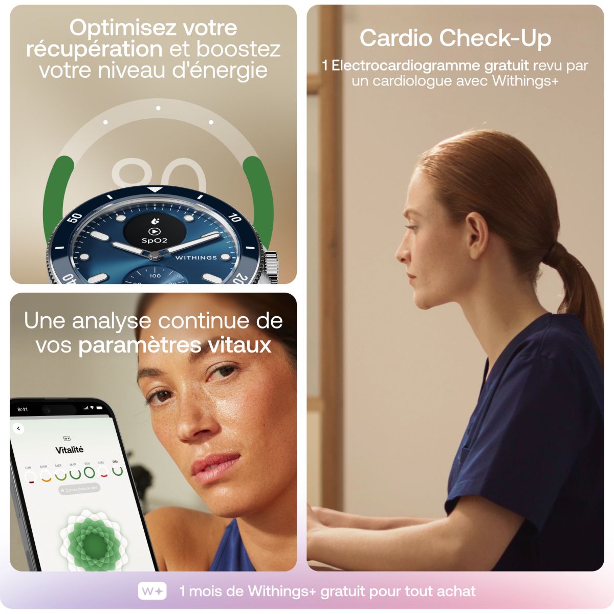 Montre santé Scanwatch Nova Bleue bleu, WITHINGS