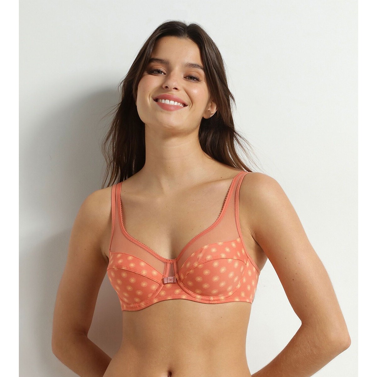 Soutien-gorge emboîtant Generous imprimé orange, DIM