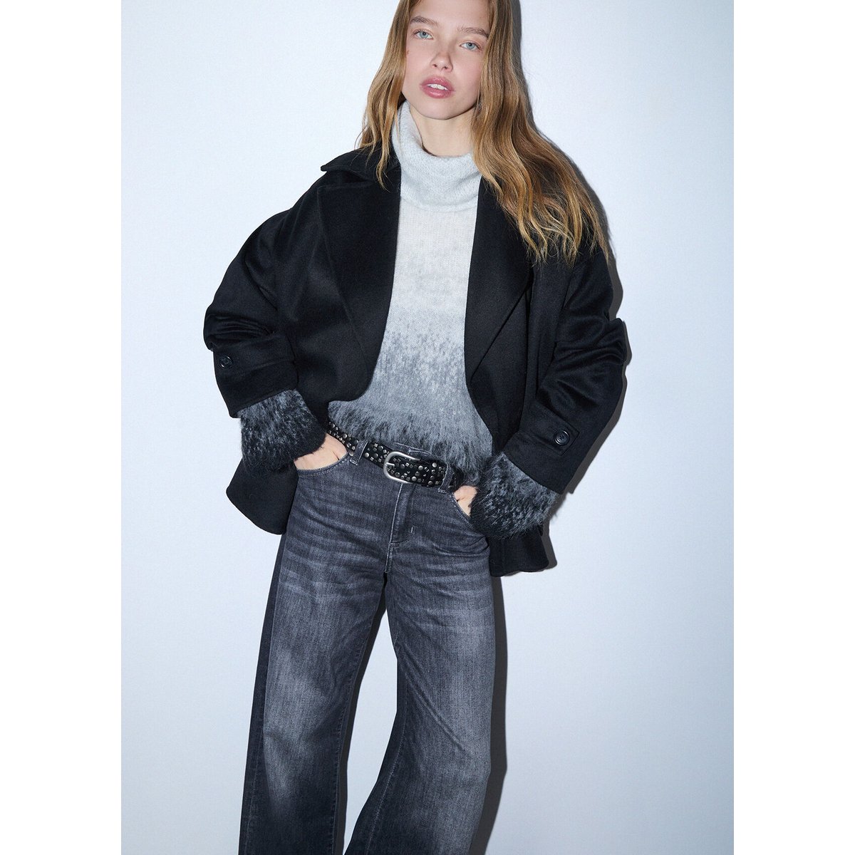 Manteau court en laine noir, LIU JO