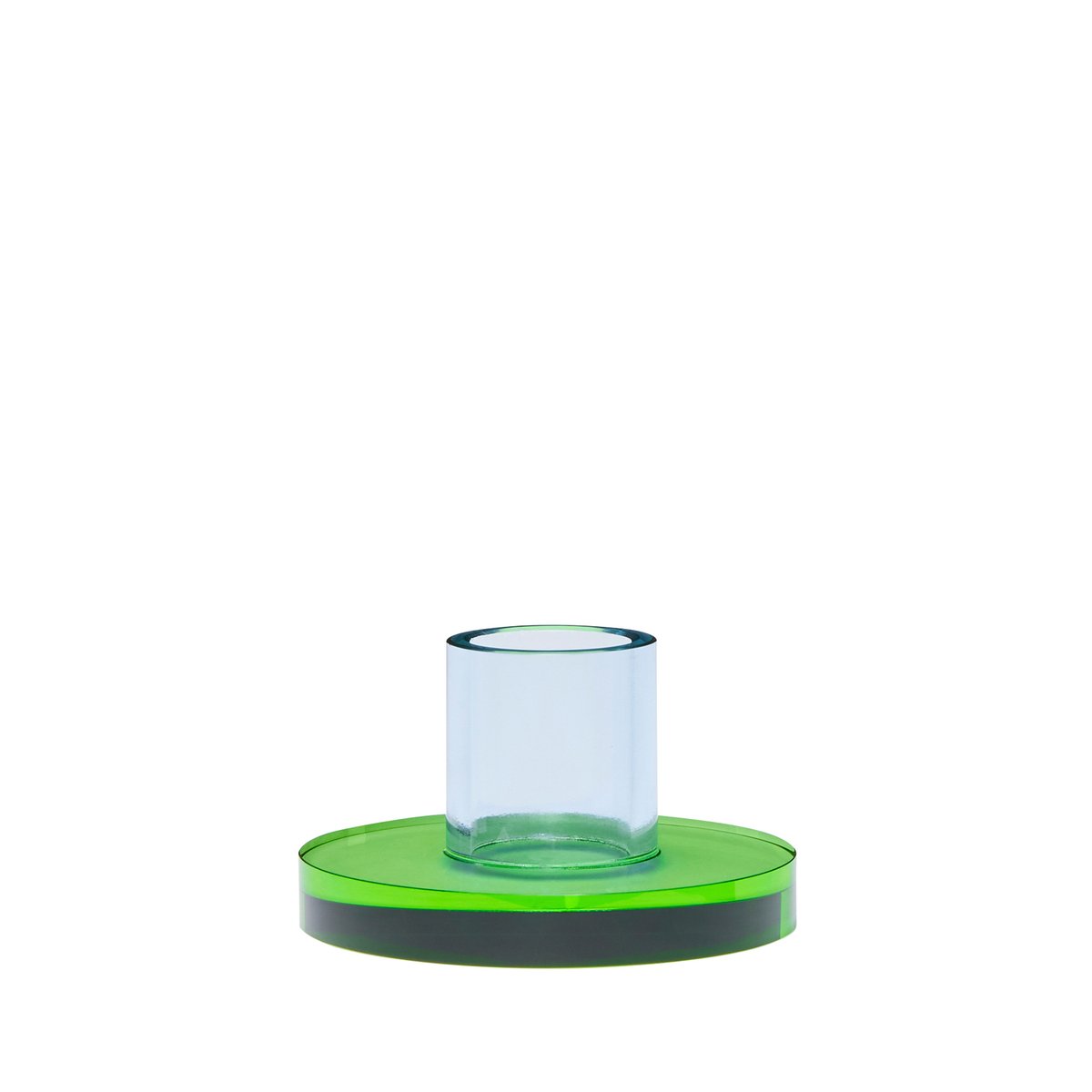 Bougeoir en cristal ASTRA bleu/vert, HUBSCH