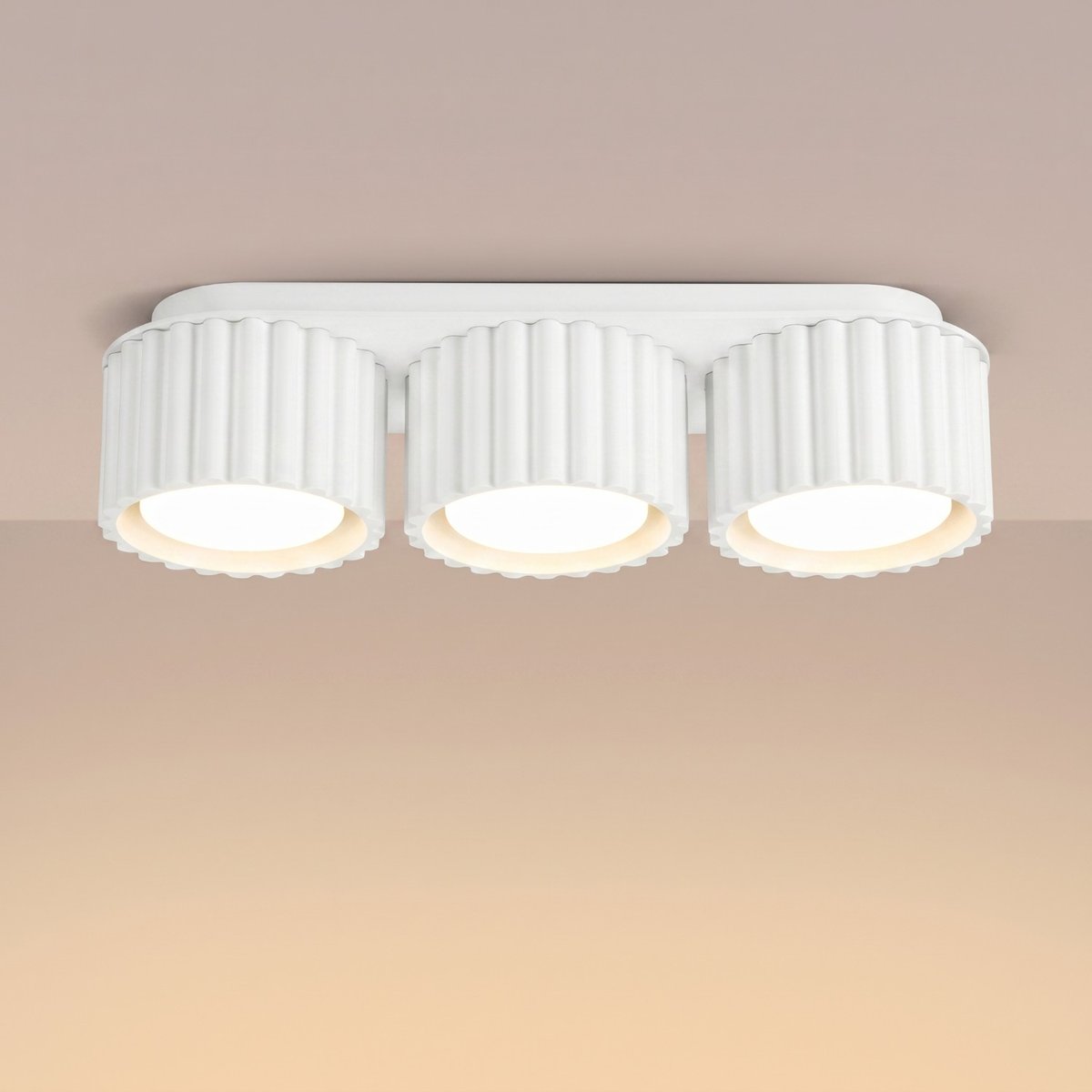 Plafonnier Aluminium Blanc Gx53 3 AURA blanc, EDEN