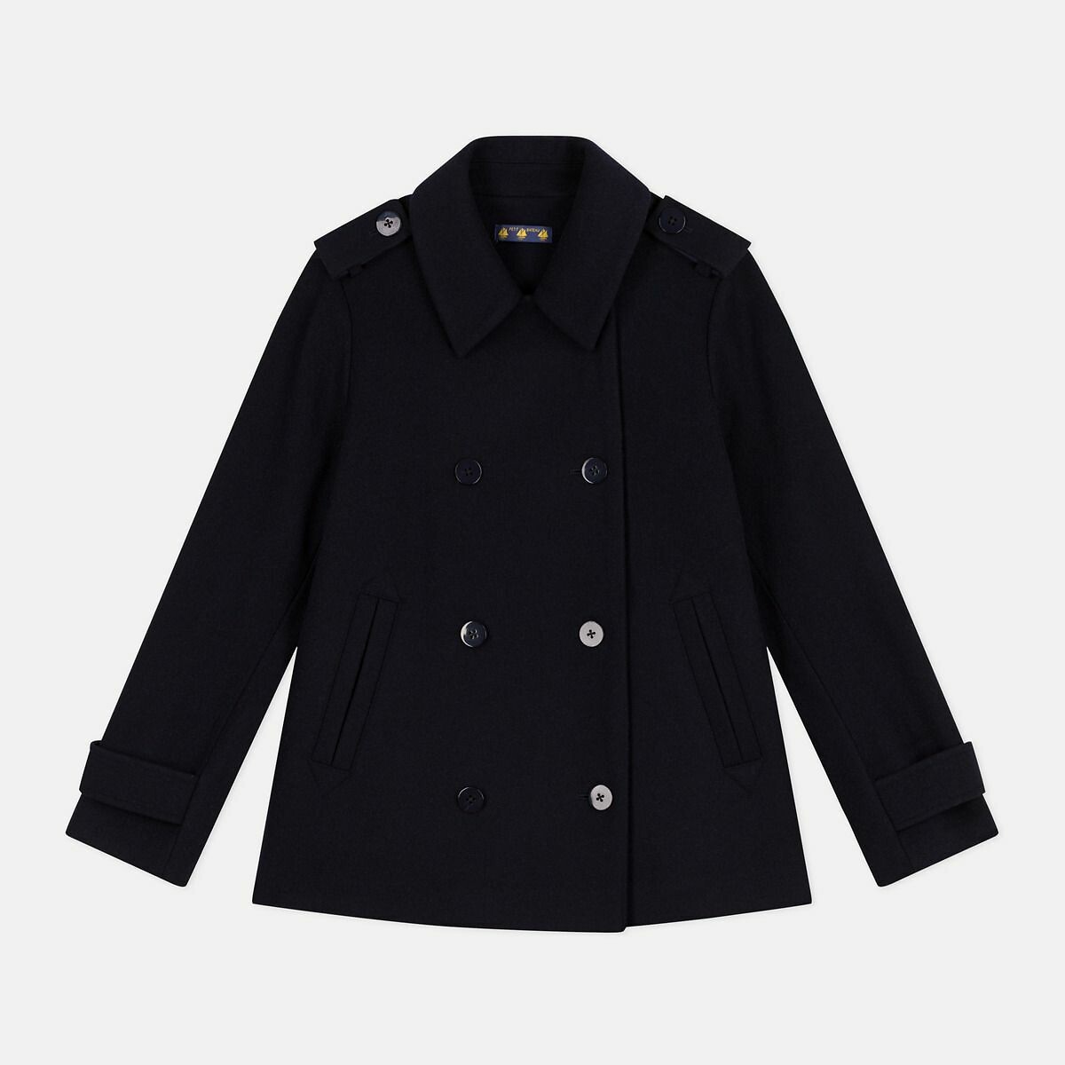 Wool Blend Pea Coat navy blue, PETIT BATEAU