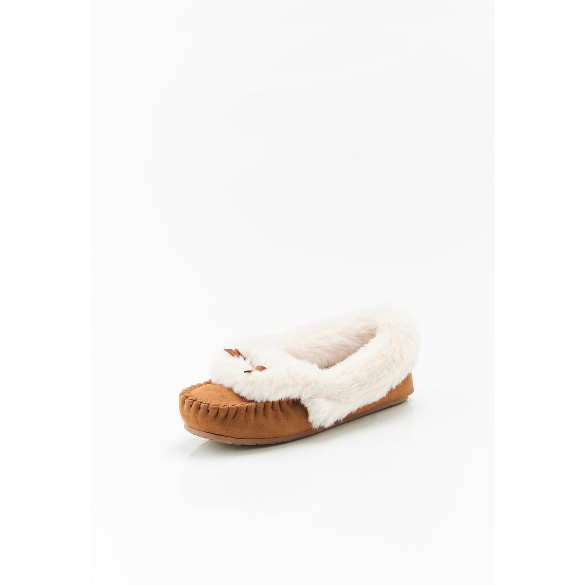 Chaussons Thermolactyl imitation fourrure marron noisette, DAMART