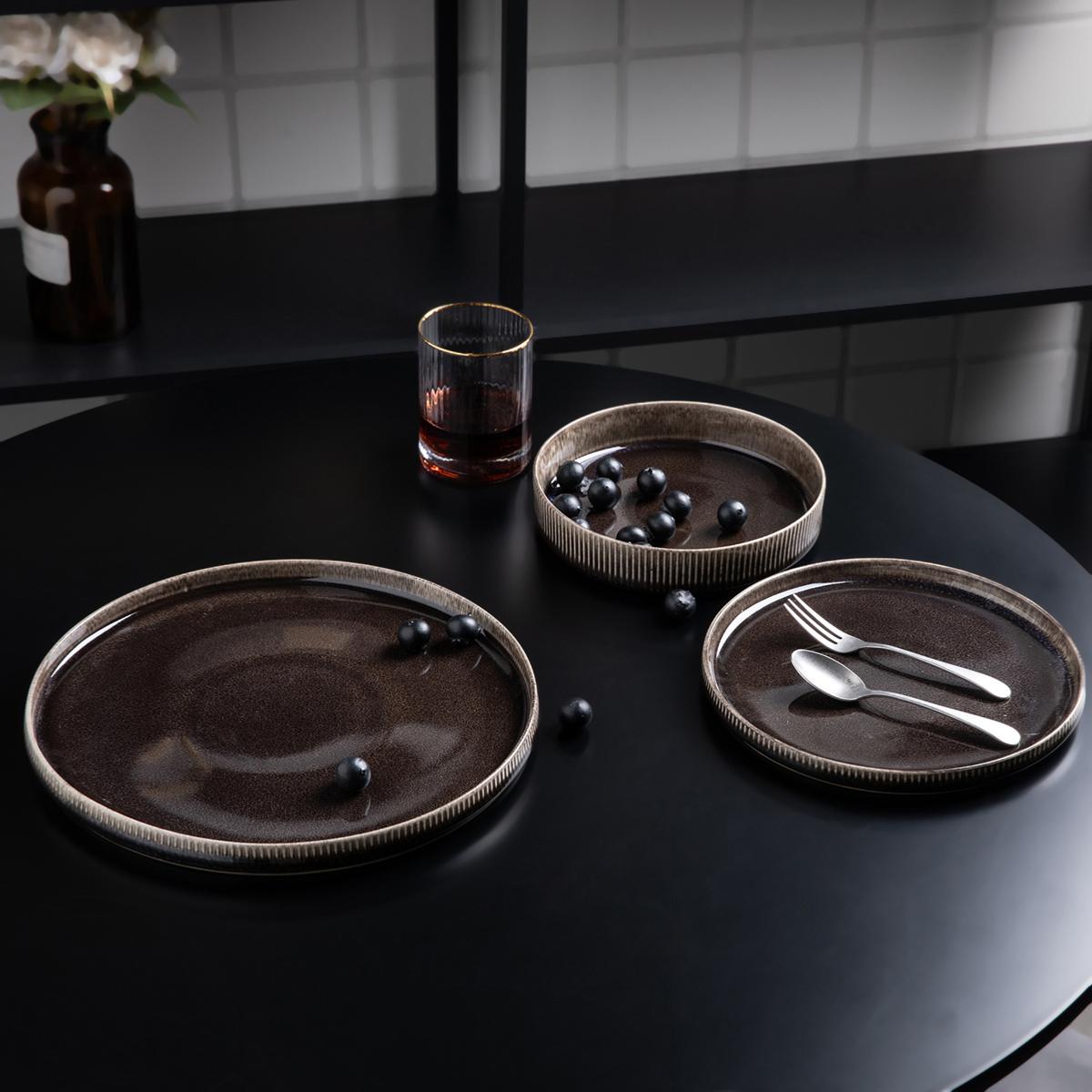 Service 18 pièces - "Cappuccino" service 18 pièces marron - cappuccino | laguiole cuisson, LAGUIOLE CUISSON