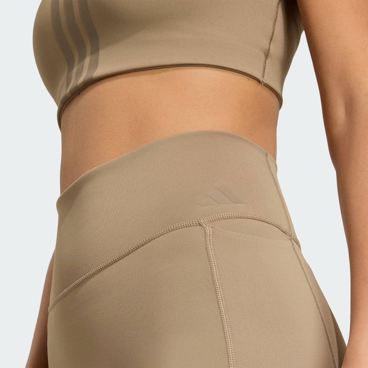 Legging De Training 7/8 3 Bandes Optime khaki six, adidas Performance