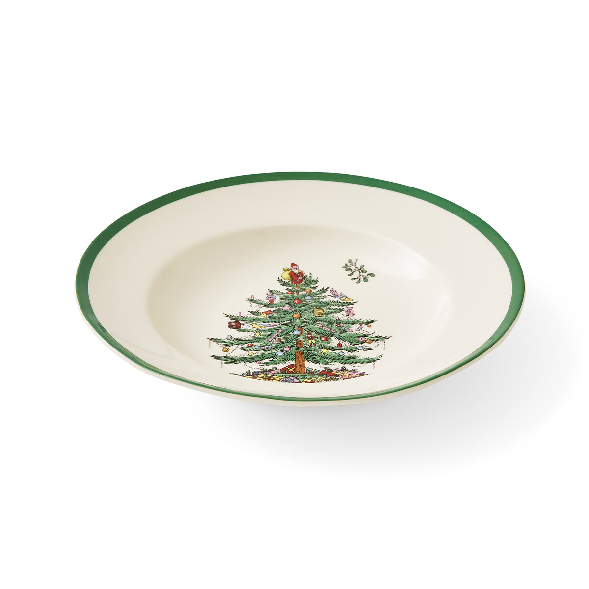 Set of 4 Christmas Tree Soup Plates white, SPODE