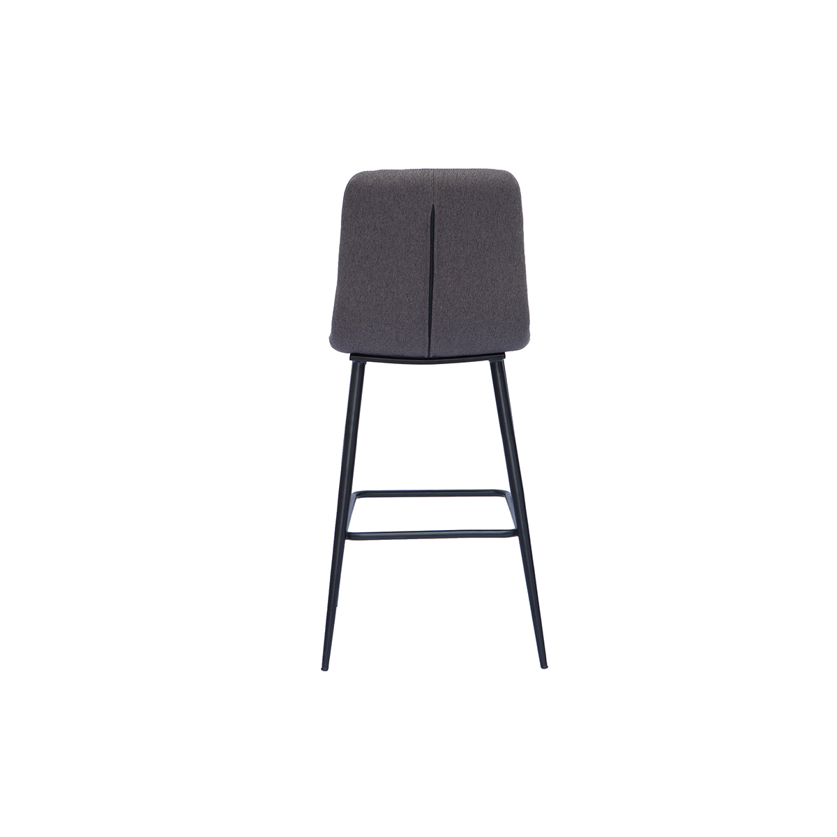 Tabourets de bar design en tissu gris et métal H65 cm (lot de 2) ESCAPE gris foncé, MILIBOO
