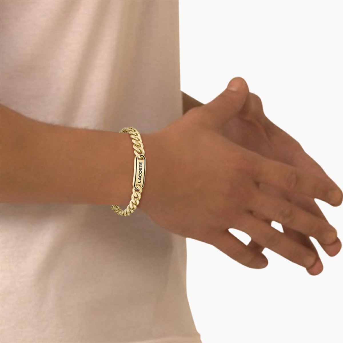 Bracelet District doré, noir, LACOSTE
