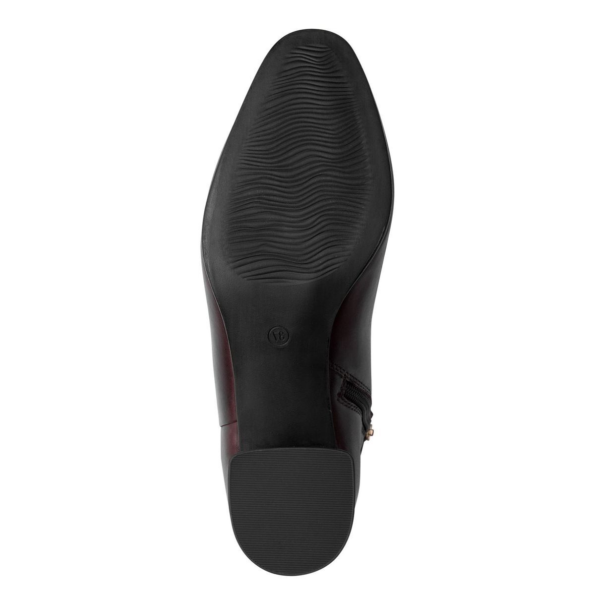 Bottine talon bloc rouge bordeaux, MARCO TOZZI