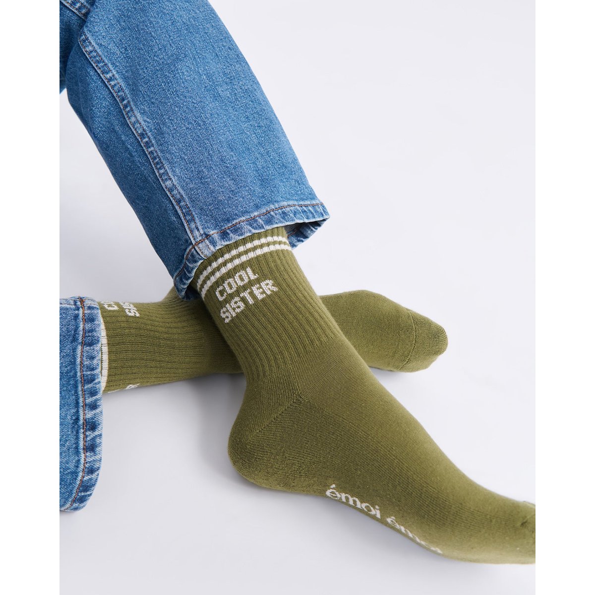 Chaussettes Cool Sister vert kaki, EMOI EMOI