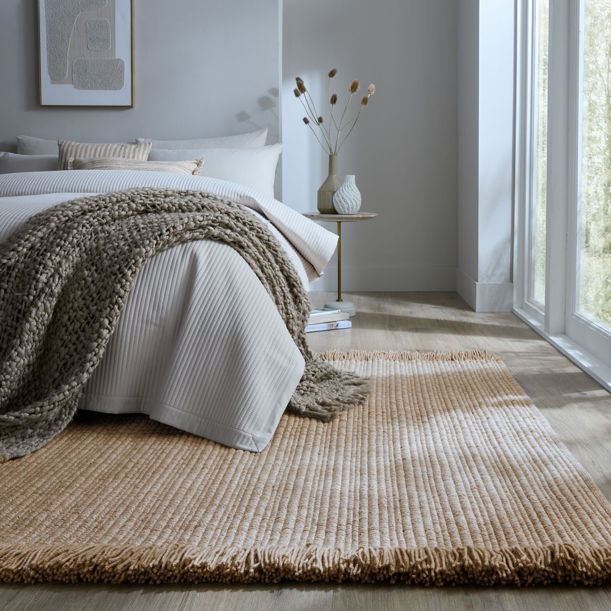 Tapis en laine FRANGES beige, FLAIR RUGS