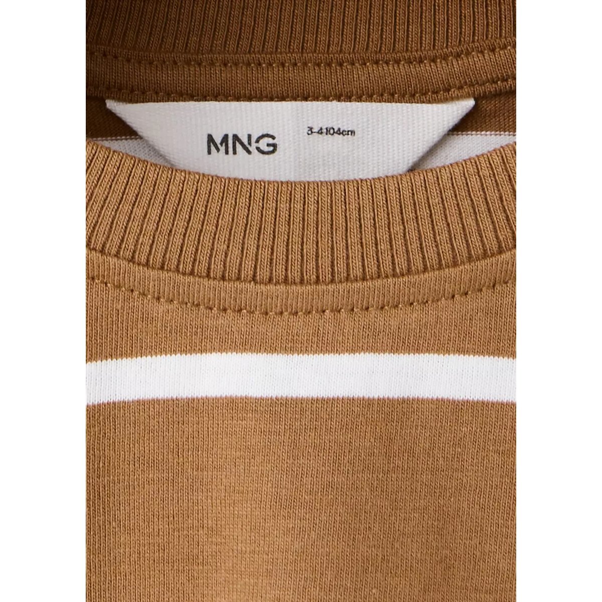 T-shirt coton à rayures caramel, MANGO BABY