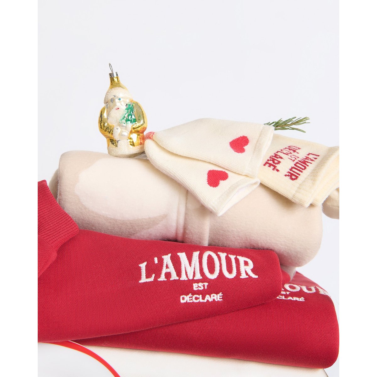 Sweat L'amour est déclaré brodé rouge crimson, EMOI EMOI