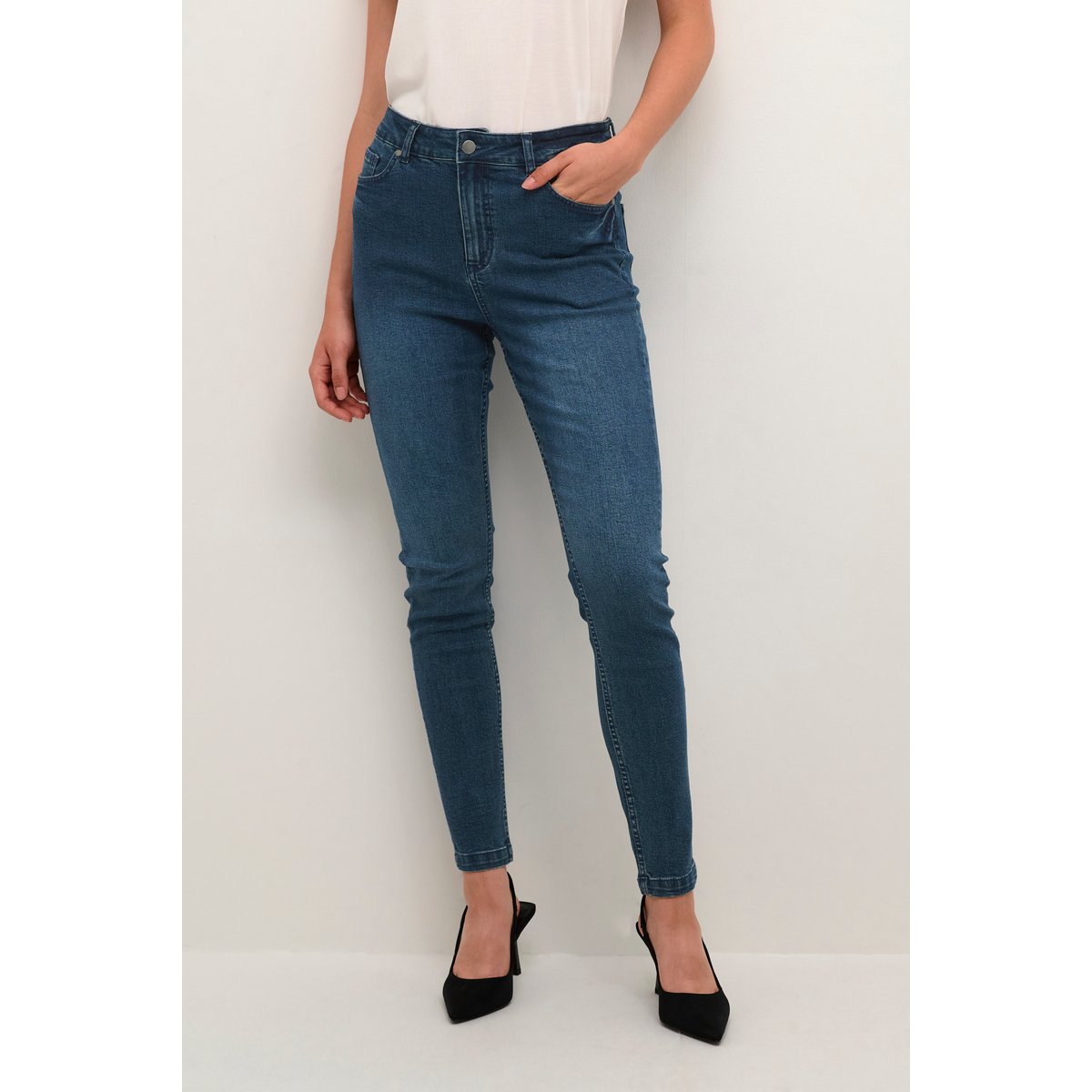Jeans bleu washed blue denim, KAFFE