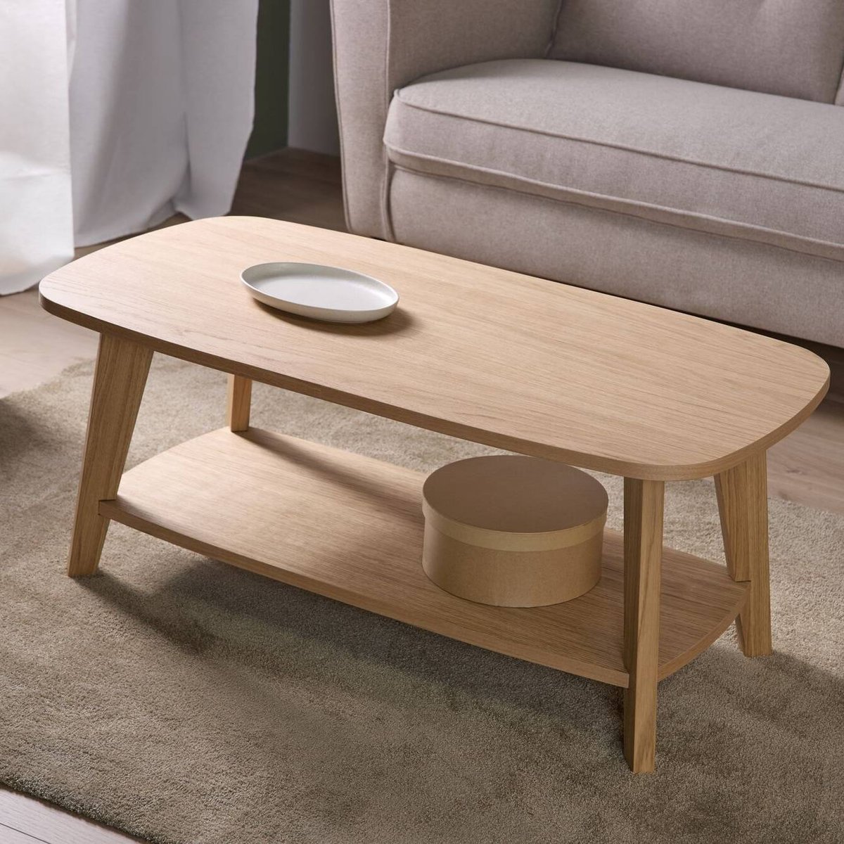 Table basse bois Agatha bois clair, CAMIF