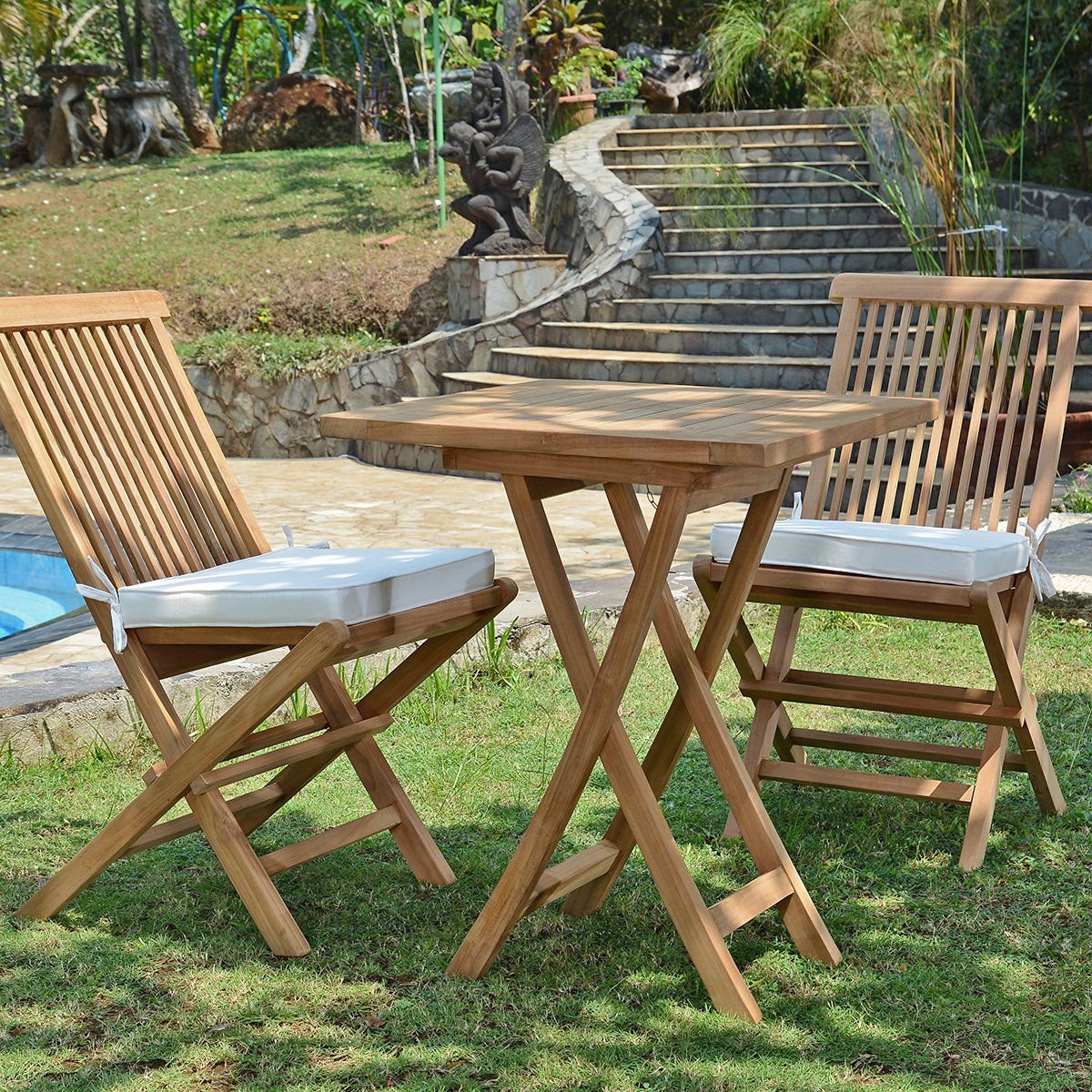 Salon de jardin en teck massif Sawu, 2 places naturel, TECK ATTITUDE