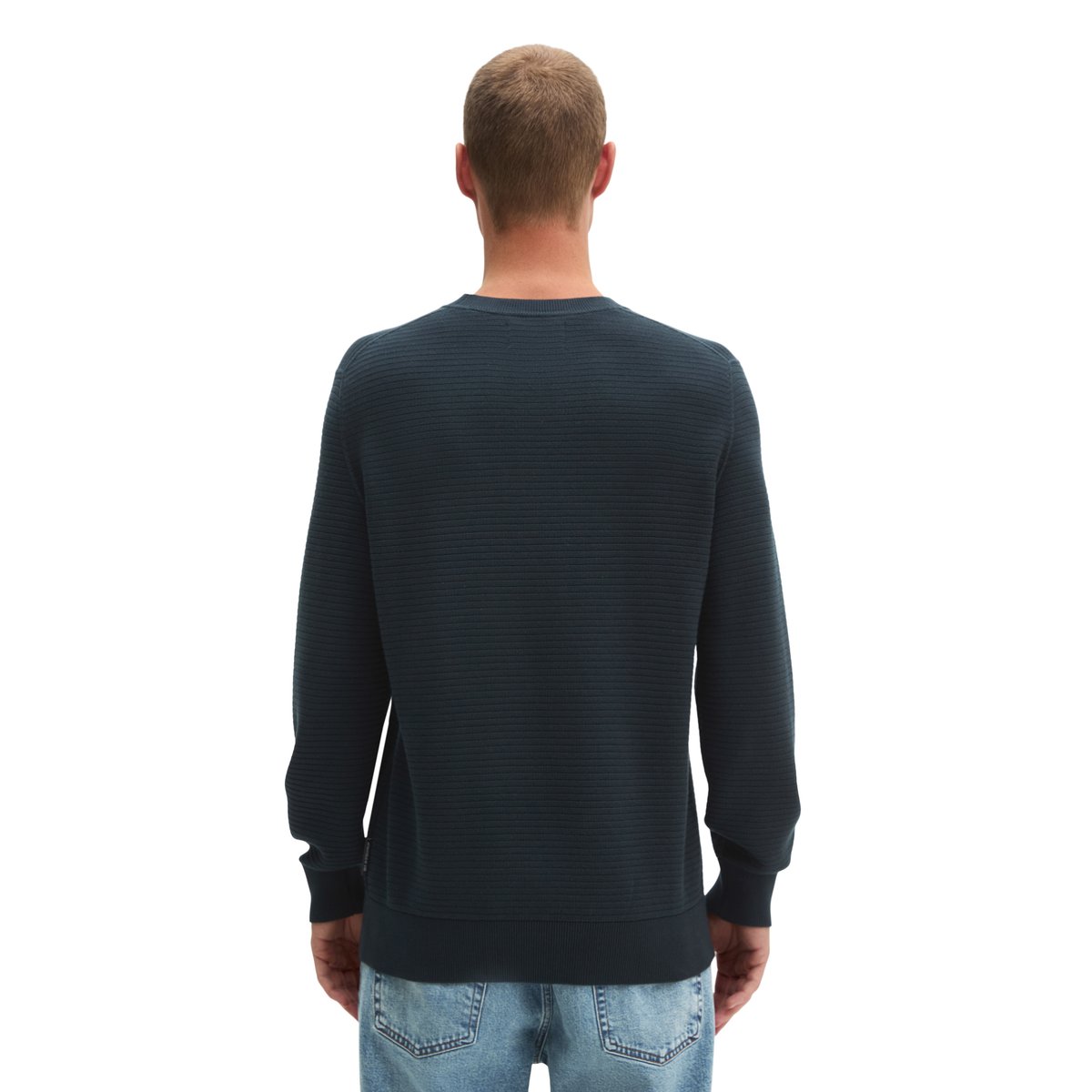 Pull coupe classique avec nervure transversale intelligente gris foncé, MARC O'POLO